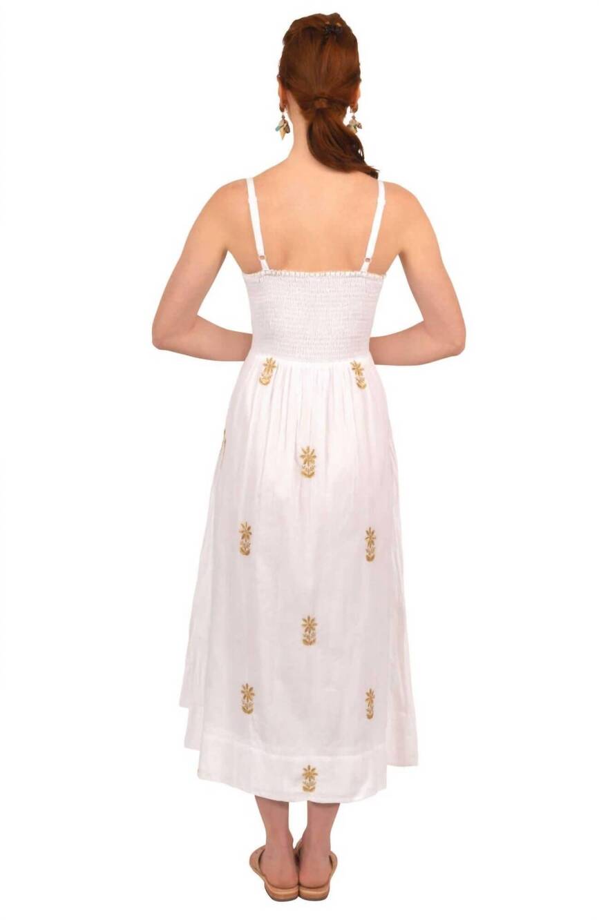 NEW GRETCHEN SCOTT fiesta time embroidered maxi dress in white and gold - Picture 4 of 6